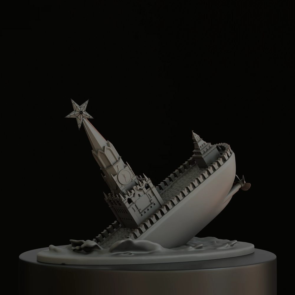 Sinking russian warship